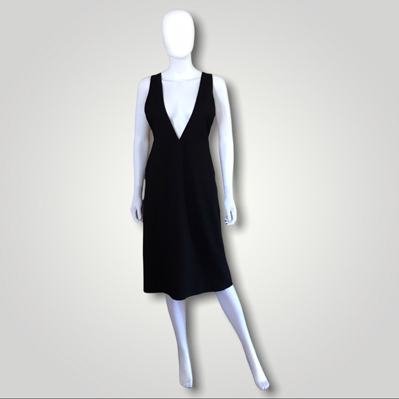 Line & Dot Black Dress with side Pockets - Picture 1 of 5